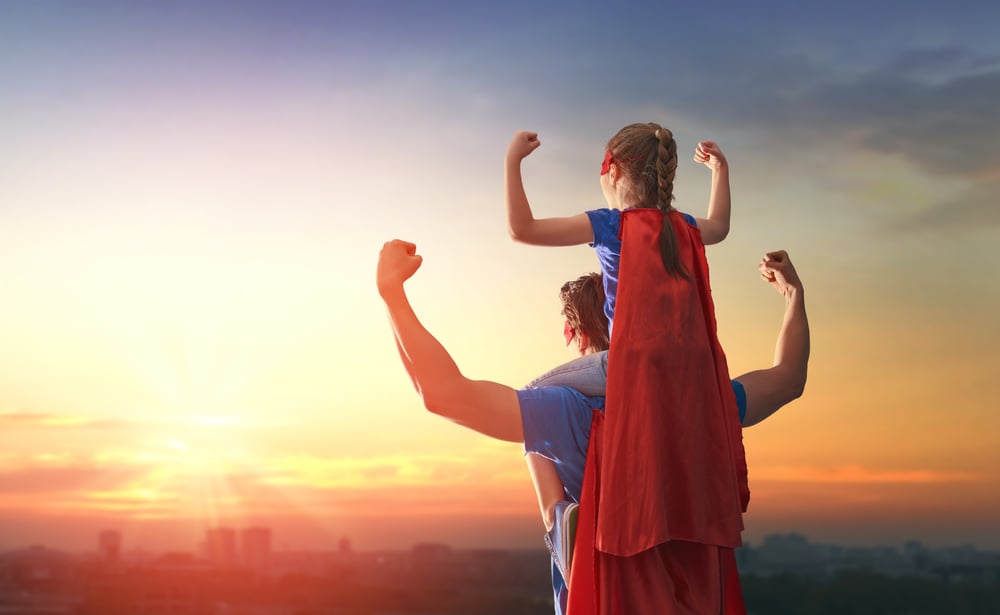 dad daughter happy raising kid