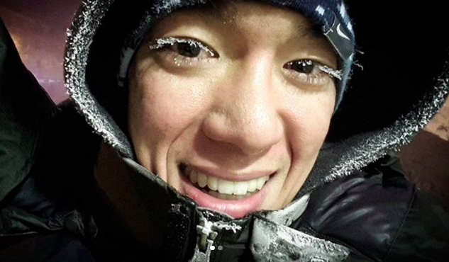 guy with frozen eyelashes