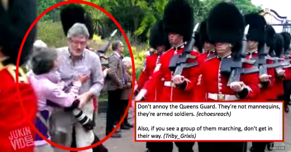 queens guard couple hit england