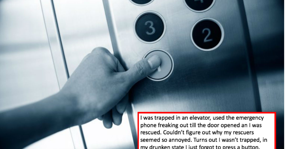 stuck in elevator twitter drunk story